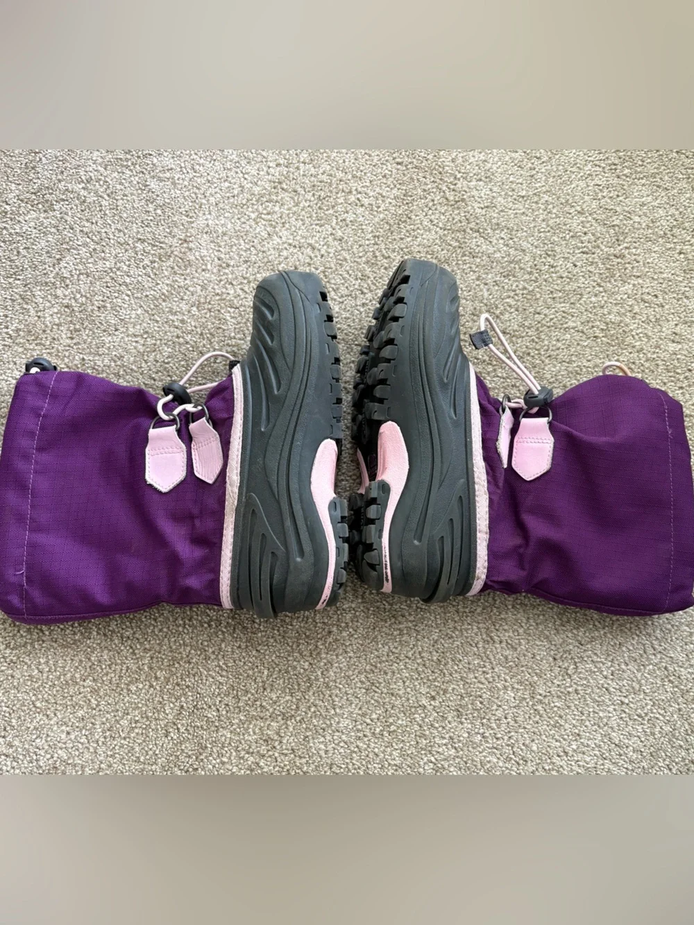 Sorel Purple and Pink Kids Size 2 Lace Up Outdoor‎ Snow Boots